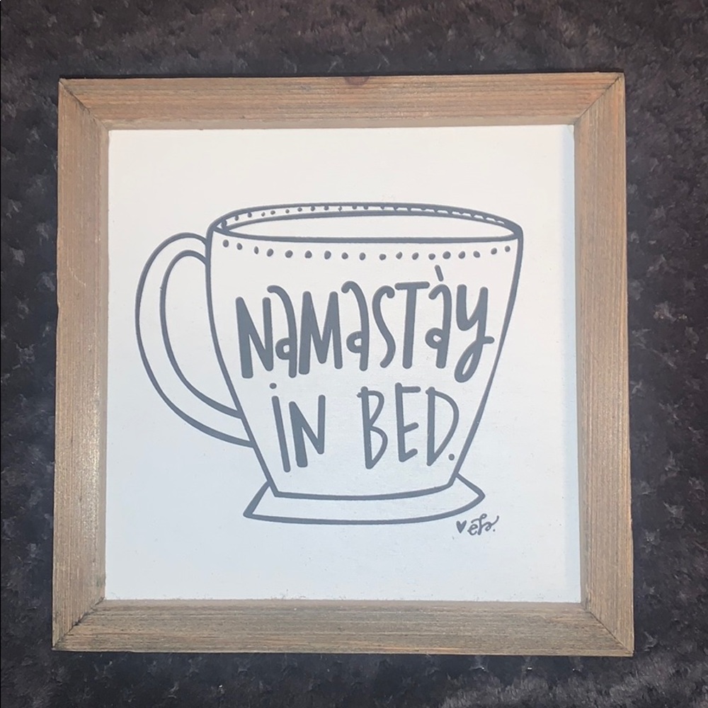 namastay in bed wall art